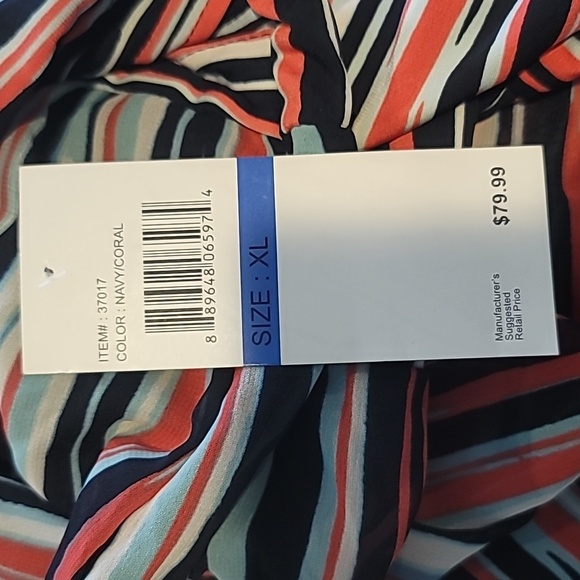 Chic Striped Maxi Dress in Coral, Navy, and White - Picture 2 of 7